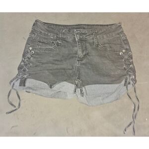 Grey Tie Side Short Shorts